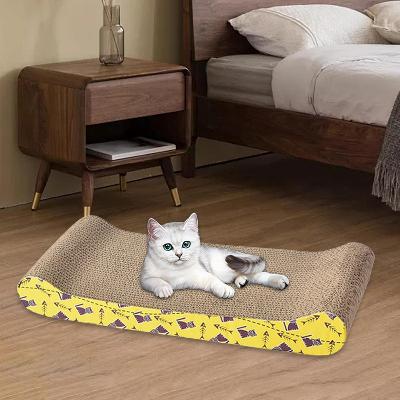 Grattoir pour chat - PurrfectScratcher™ - Vague Jaune - Griffes & Solutions