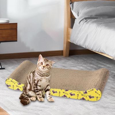 Grattoir pour chat - PurrfectScratcher™ - Vague Jaune - Griffes & Solutions