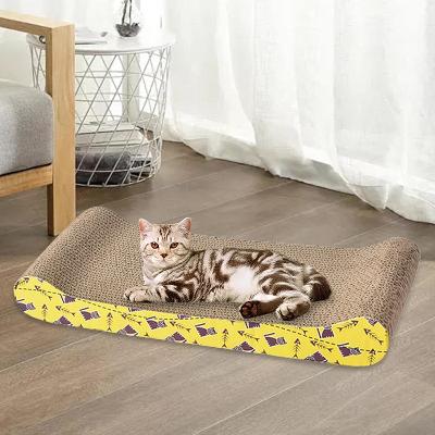 Grattoir pour chat - PurrfectScratcher™ - Vague Jaune - Griffes & Solutions